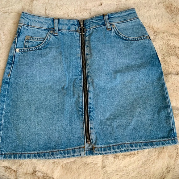 TOPSHOP Moto Mini Skirt Size 4 - Picture 3 of 5